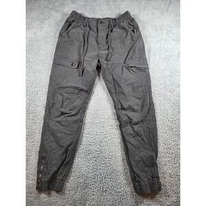 Unbranded Cargo Jogger Pants 32 Gray Mens Slim Tapered Moto Zipper Ankle Utility